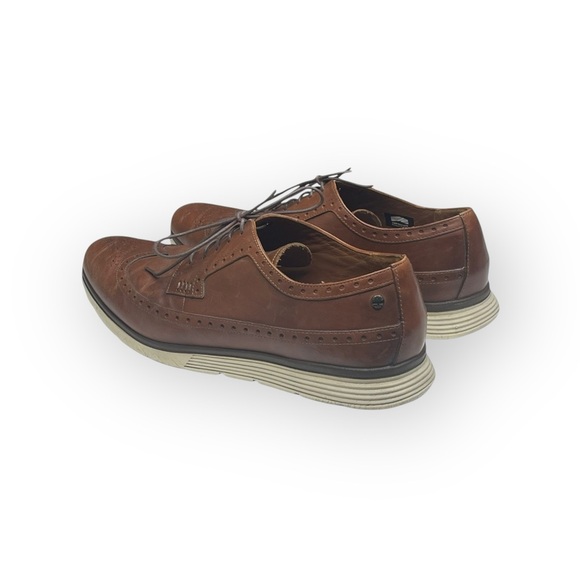 Timberland ✪ Brogue Oxford Wingtip Edgy Leather Lace Up Shoes ✪ Dark Tan Brown - Picture 6 of 16